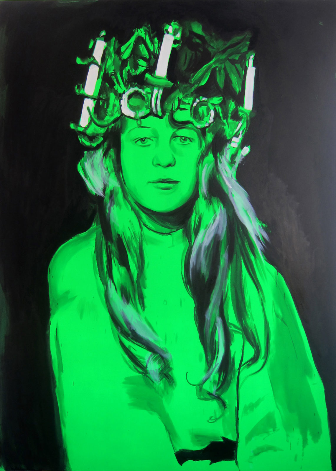 Sainte Lucie, Huile et acrylique sur toile, 250 x 180 cm, 2012