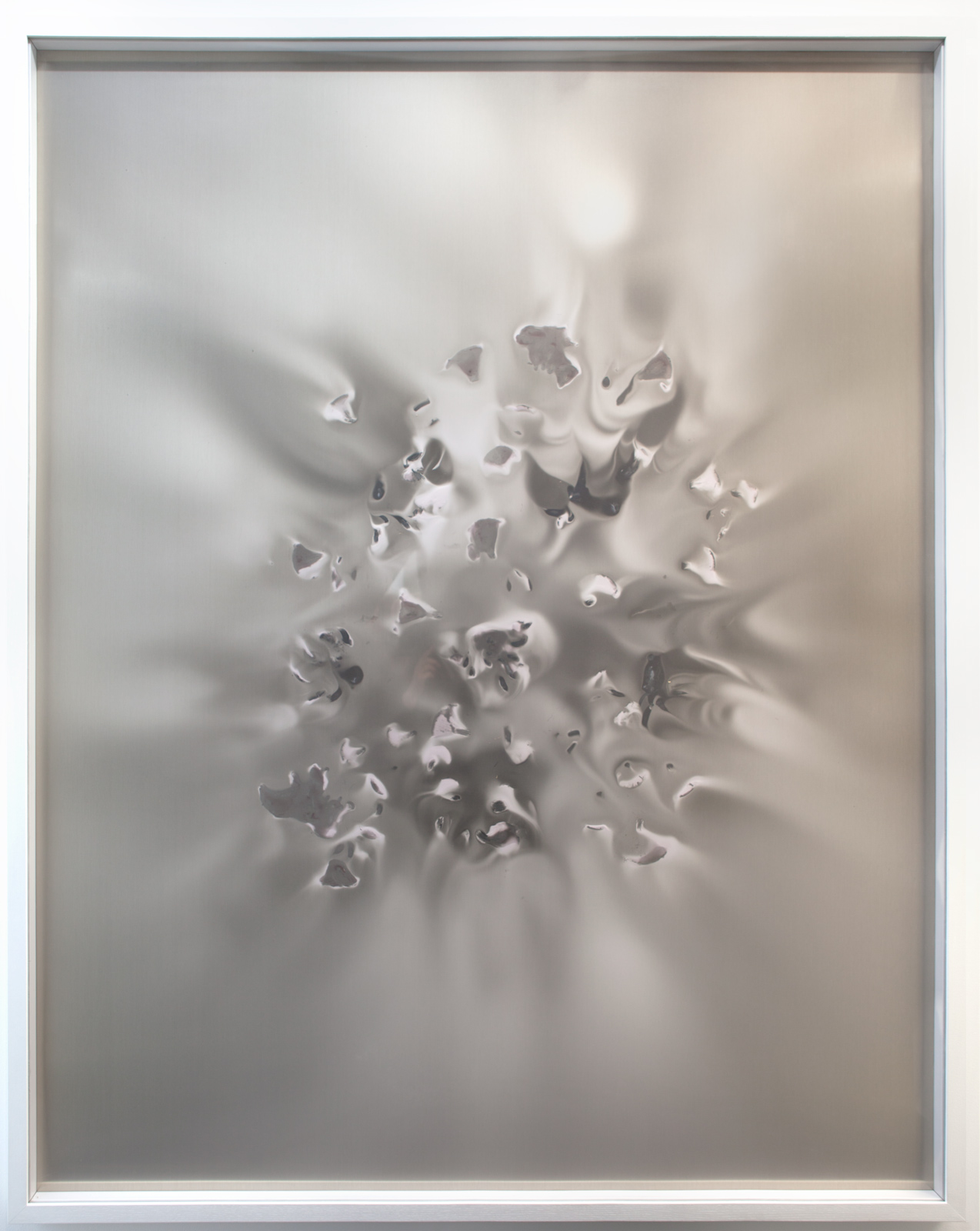 Tamoshitake 2, sporées sur aluminium, 140 x 175 cm, 2016, Collection privée