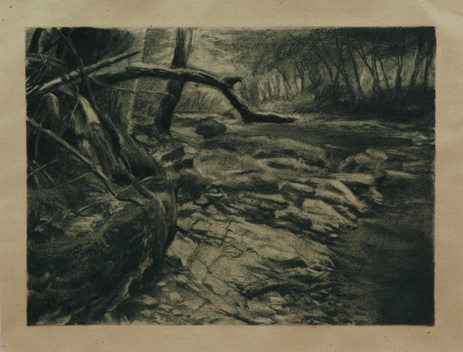 La potence, Fusain sur papier, 64 x 84 cm, 2014, Collection privée