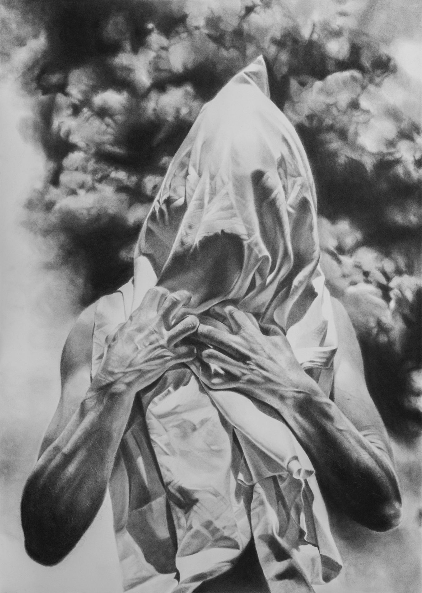 Sacrifié, graphite sur papier, 125 x 89 cm, 2017