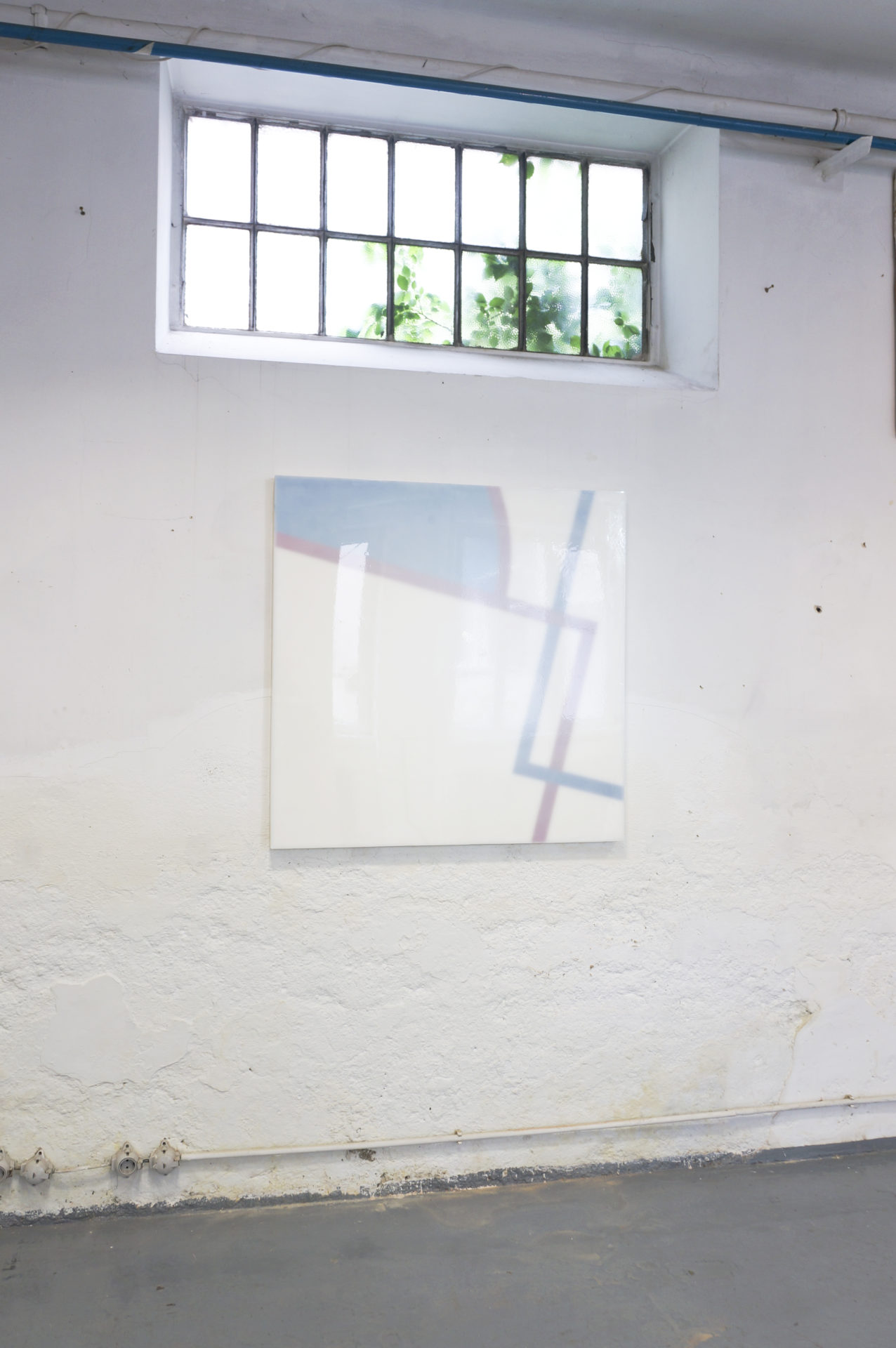 Composition on ice 2, époxy et acrylique sur bois, 100 x 100 cm, 2018